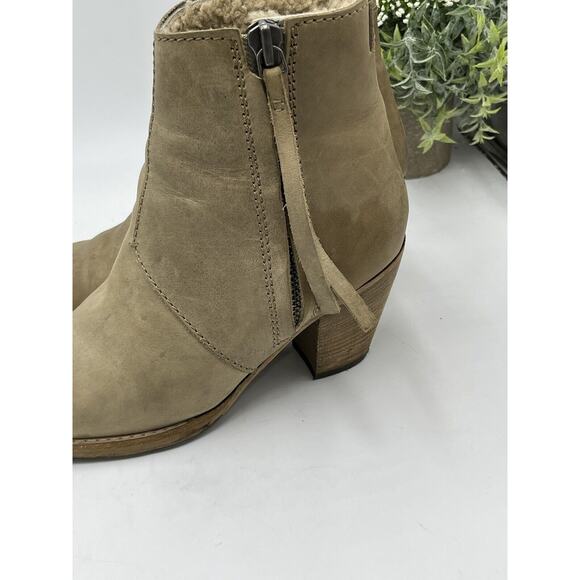 Acne Studios Luxury Beige Pistol Leather Side Zip Ankle Booties Sz39/8.5 US - Picture 8 of 15